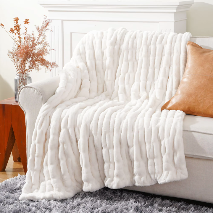 Plaid in Royal Synthetic Fur