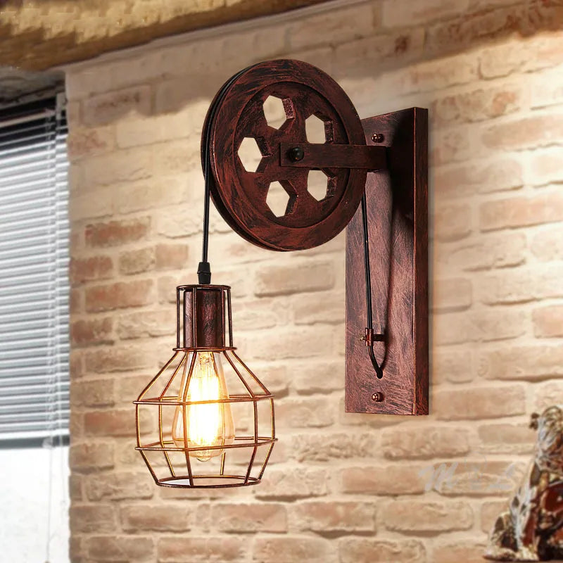 Rustic Wheel Light