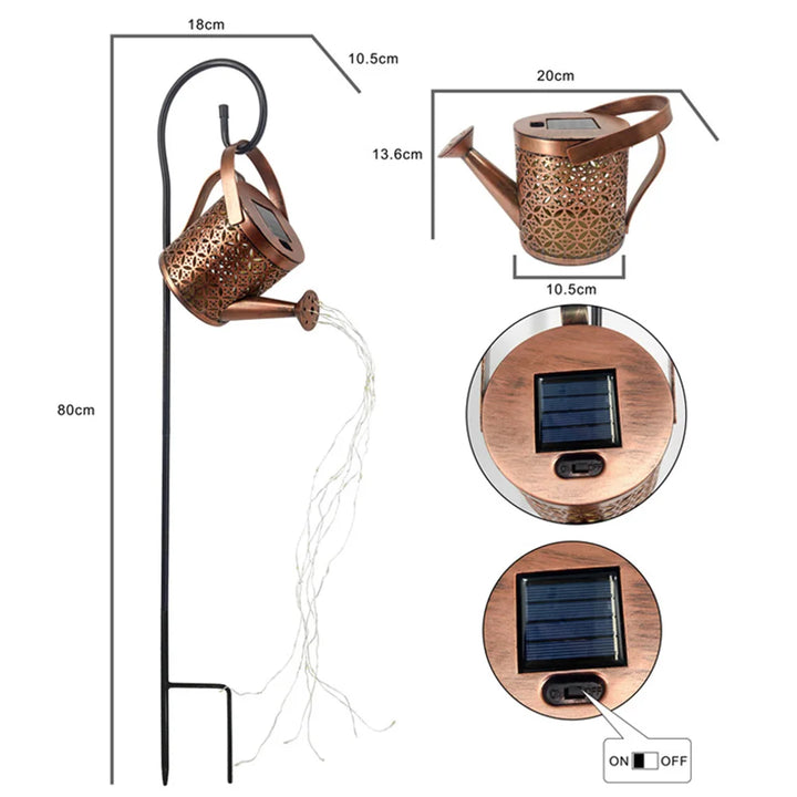 Solar Watering Can Lamp