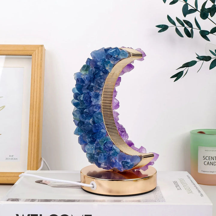 Crescent Moon Crystal Lamp