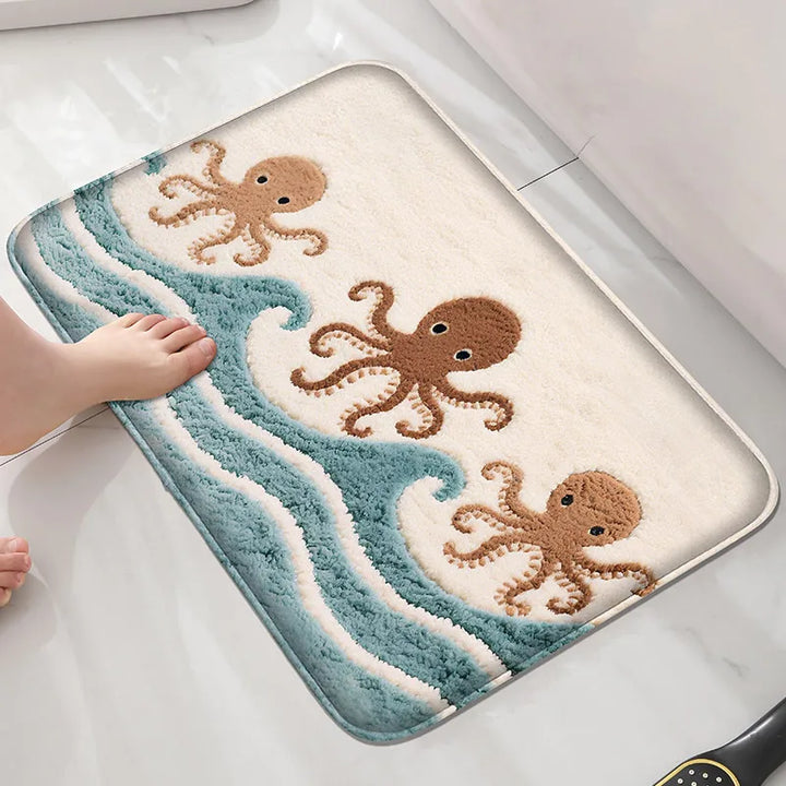 Octopus Pattern Bath Mat