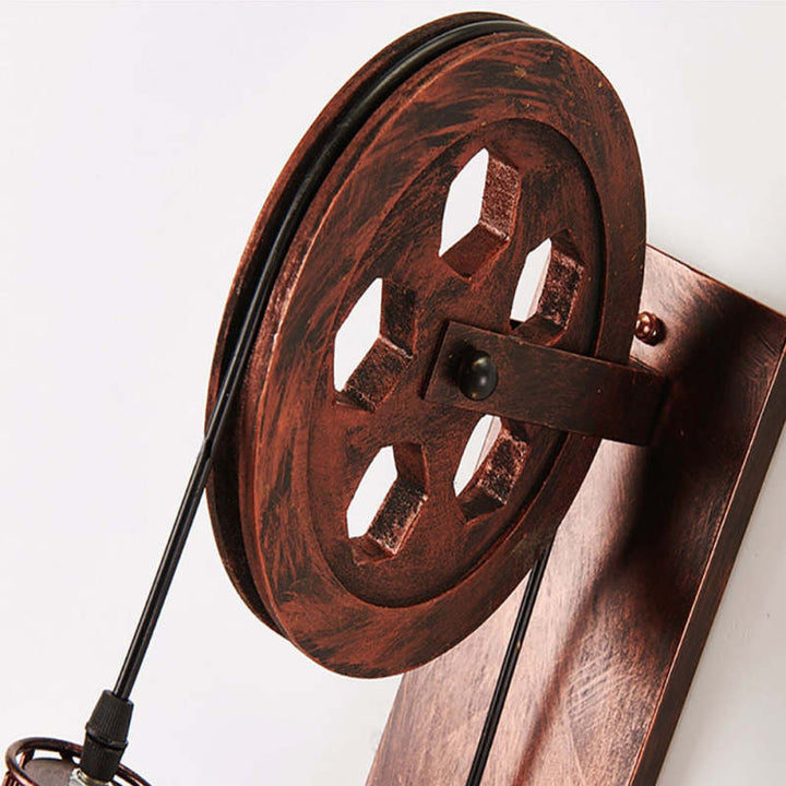 Rustic Wheel Light
