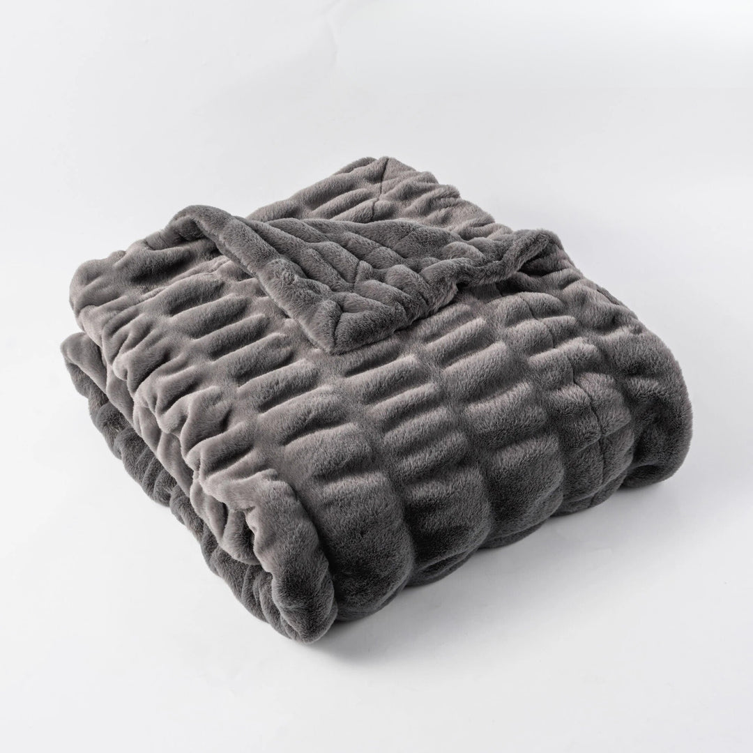 Plaid in Royal Synthetic Fur