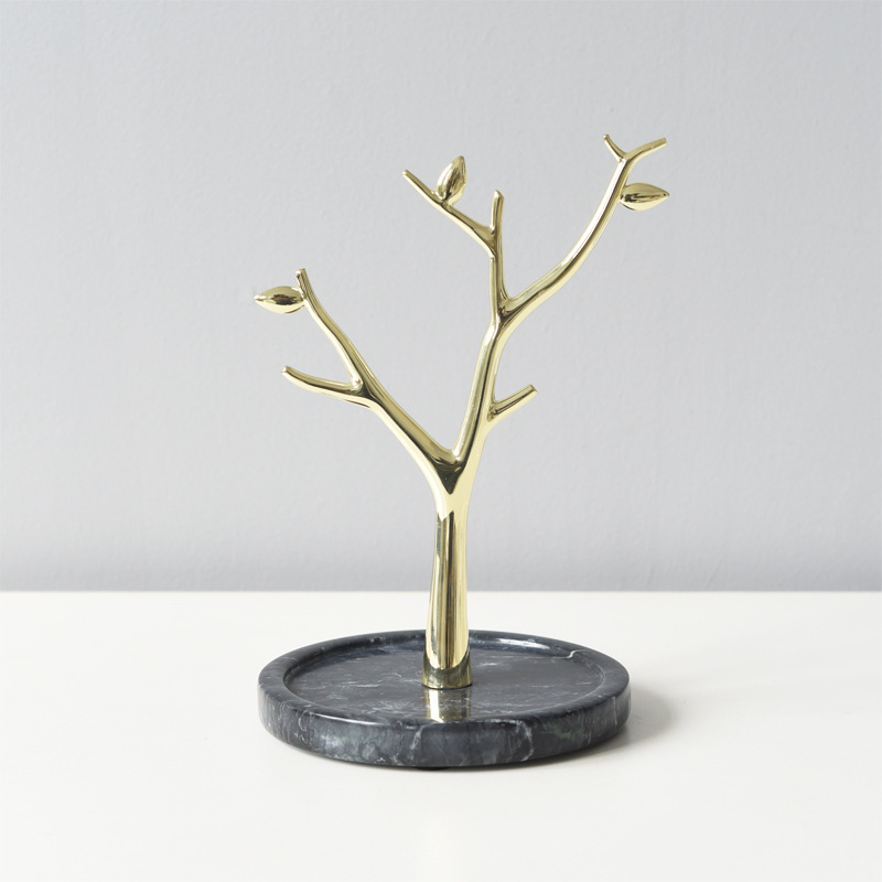 Gold Jewelry Tree by Gemia with Marble Base